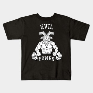 Evil Power Goat bodybuilder 666 Kids T-Shirt